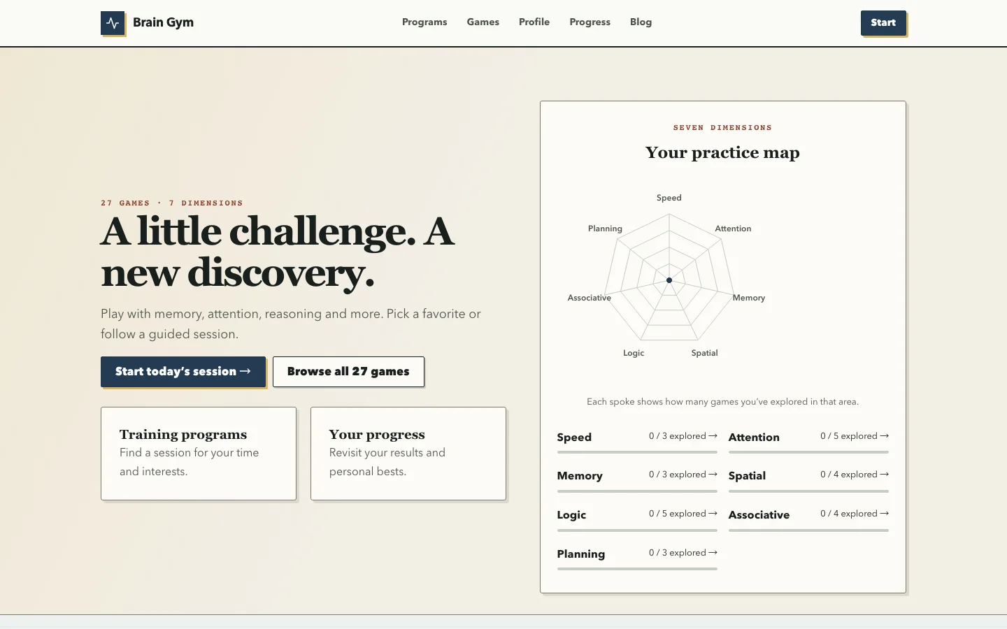 Brain Gym website screenshot