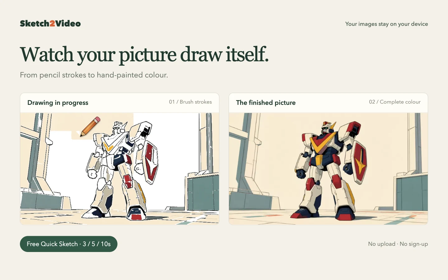 Sketch2Video drawing process and finished video